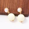 Fashion Trend Macaron Contrast Color Bead Earrings Simple Personality Age Reduction Daily Commuter Party Versatile Woman