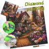 DIY Diamond Painting Canvas Kit for Adults Cottage Garden Colorful Rhinestone Craft for Stress Relief Living Room Wall Decoration Gift