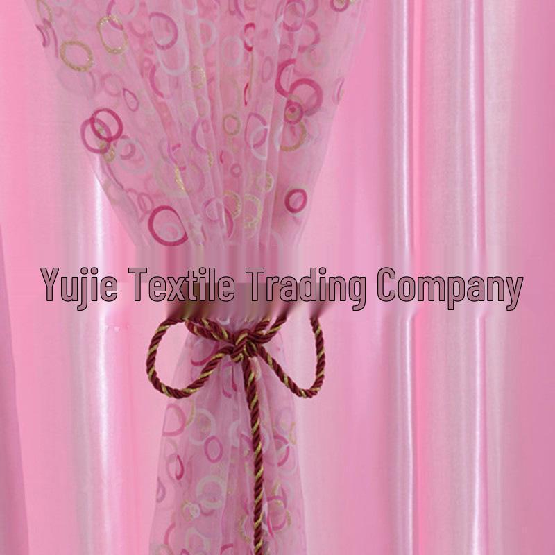 Offset Printing Transparent Window Curtains - Ready-Made Yarn Circle Design.