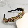 LALA Jeweled Flower Hairband - Black