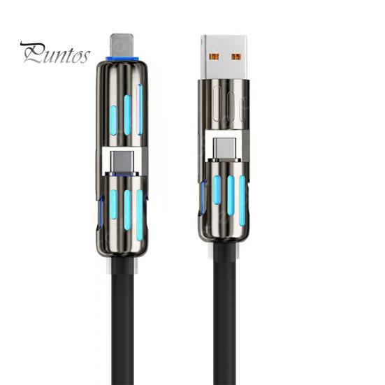 Fast Charging Data Cable 240W Thickened Silicone Charging Cable Multi-Protocol Data Transfer Cable for IPhone Tablets