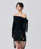 ARIKIM Rien One-Shoulder Shirring Top / Black