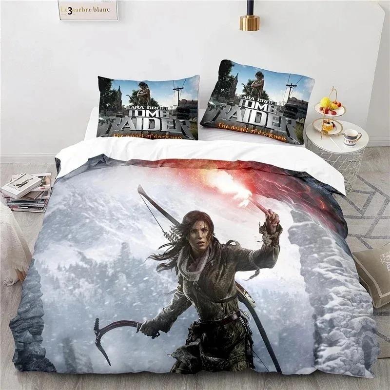 3D Print Game Tomb Raider Bedding Set Boys Girls Twin Queen Size Duvet Cover Pillowcase Bed Kids Adult Home Textile