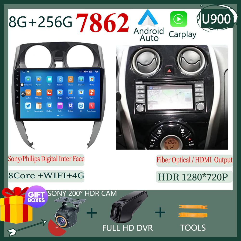 Carplay  Android 14 For Nissan Note 2 E12 2012-2021 Car Stereo Radio Multimedia Player Navigation Head Unit GPS QLED 5G WIFI BT