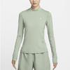 Nike ACG Series DFADV UV GT RCK Stretch Outdoor Solid Color Half High Neck Casual Long Sleeve T-Shirt Women Tops Light-Green FN1964-370