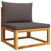 11 Pc Garden Sofa Set with Cushions Acacia Wood & Rope