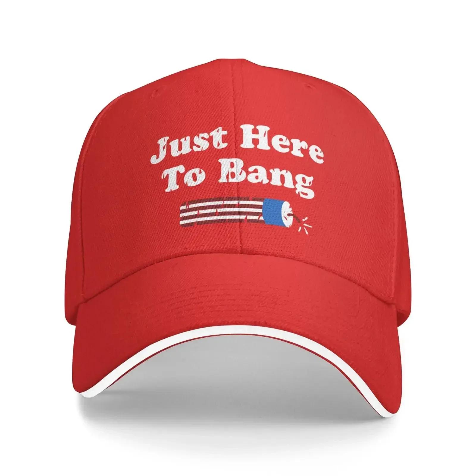 

Just Here to Bang Hat Adjustable Funny Sandwich Baseball Cap Curved Visor Unisex Women Adjustable