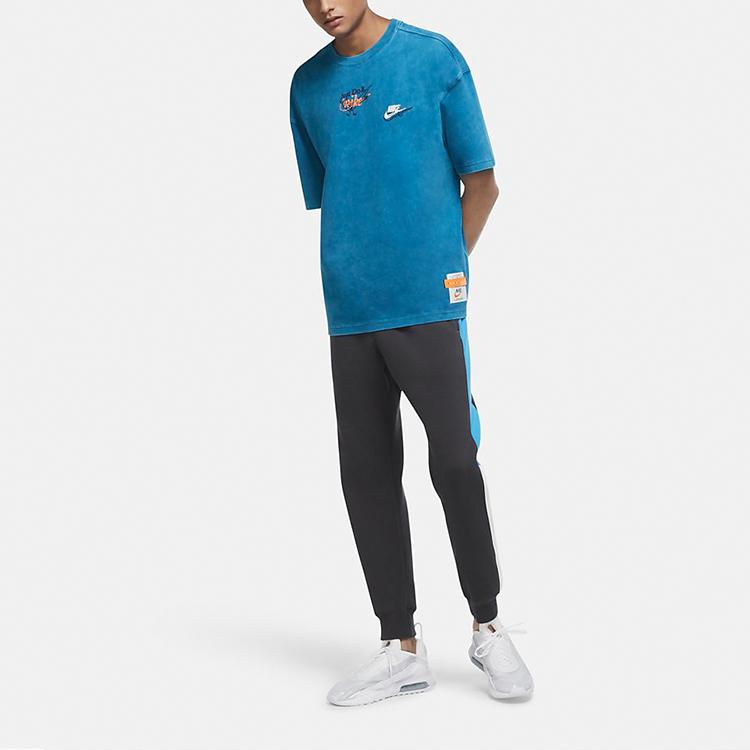 New Nike Drop Shoulder Sleeve T Shirt Men's Blue DC2729-301