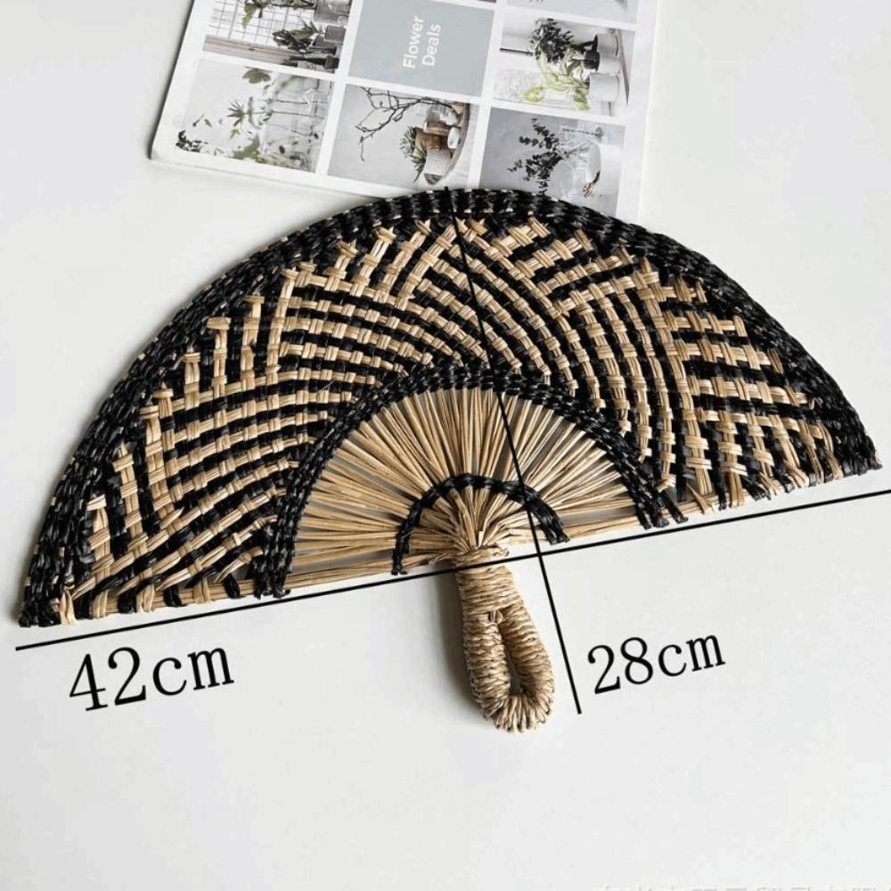 Semicircular Grass Woven Fan Seaweed Cooling Fan Natural Handheld Fan Summer