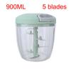 500/900ML Manual Meat Mincer Garlic Chopper Rotate Garlic Press Crusher Vegetable Onion Cutter Kitchen Cooking Accessories Chopping Garlic Masher