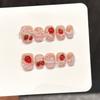 10Pcs 3D Strawberry Square Handmade Press On Nails Cute Fake Nail Tips Stick On False Nails For Women