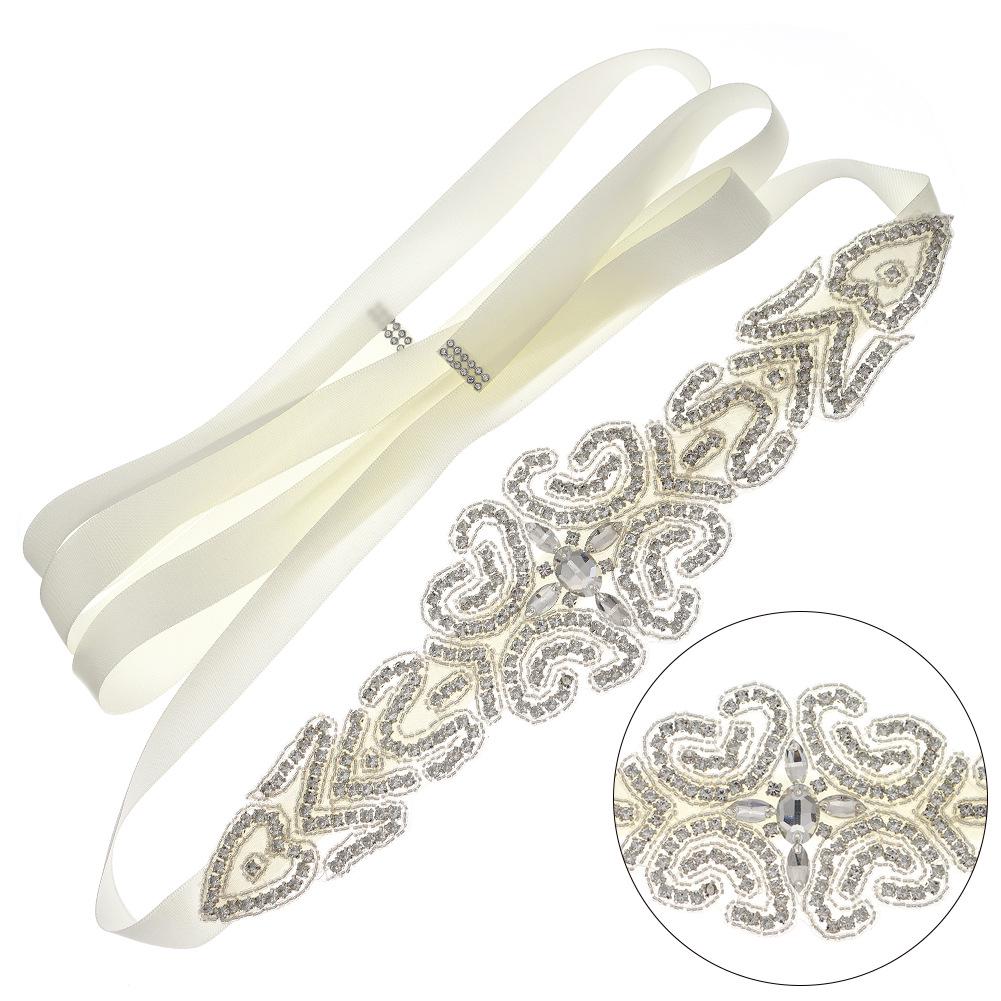 Luxurious Bridal Rhinestone Waistband - European & American Wedding Dress Belt