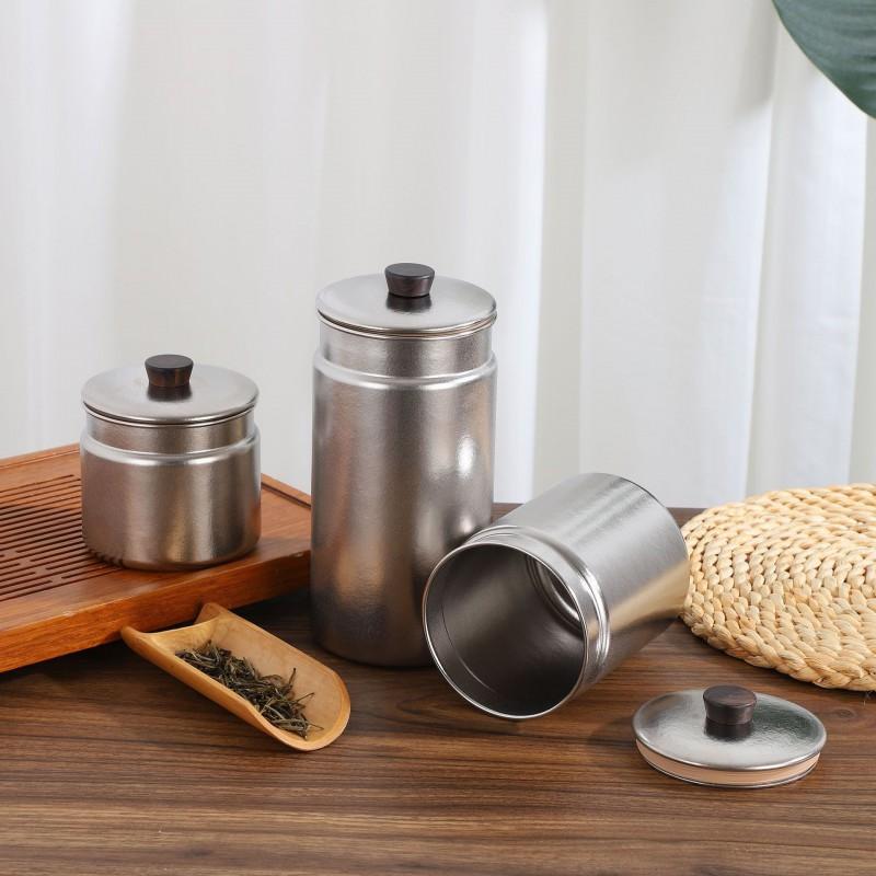 Pure Titanium Tea Canister Airtight Seal Travel Storage Jar Loose Leaf Home Office Gift