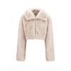 Luxury Fluffy Faux Fur Coat Women Cropped Turn Down Collar Jacket Fashion Thick War Outerwear 2024 Lady New Streetwear Overcoats