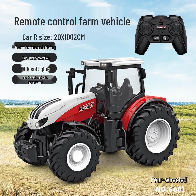 Electric Remote-Control Alloy Tractor & Harvester Toy for Kids