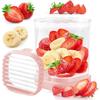 Coppa Taglia Frutta per Fragole, Banane, Uova Sode - Taglierino Staccabile con Piatto a Pressione - Lama in Acciaio Inossidabile 304 - Taglio Rapido e Sicuro