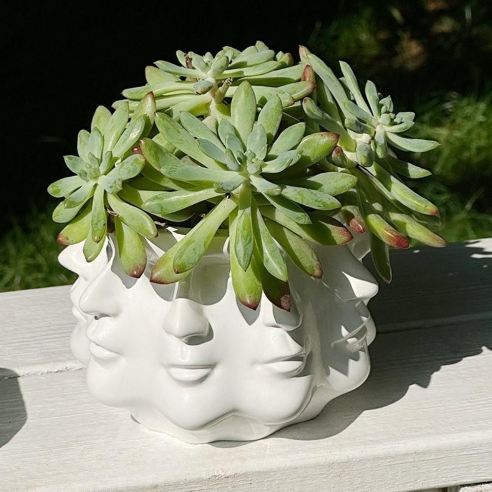 Multi Sided Face Abstract Flower Pot Handicrafts Succulent Pot Office Ornament