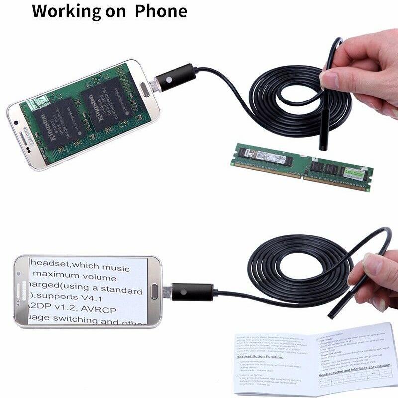 Waterproof 7mm 6 Led Usb Endoscope Borescope Video Camera 2m 5m