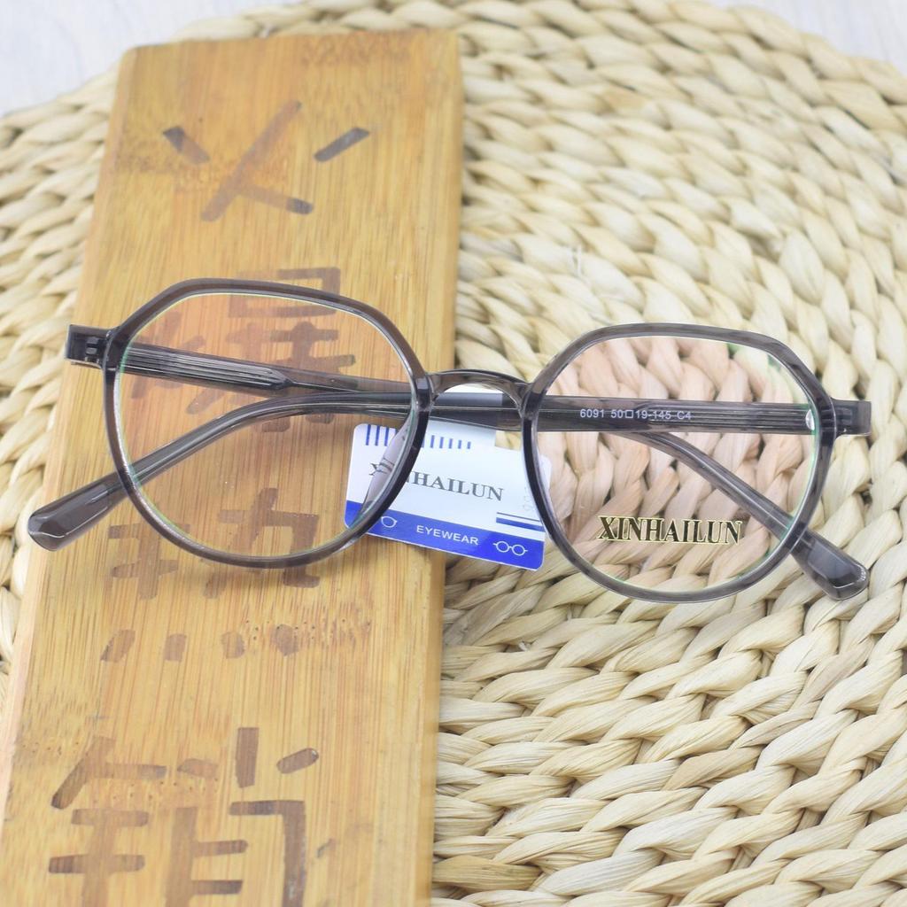 Trendy Women's and Men's Polygonal Net Red Glasses - Full Frame TR90 Plano Transparent Eyewear