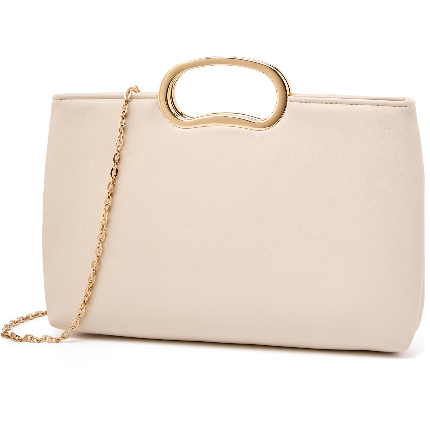 

SUNSPOT Wedding Formal Bag, Party Bag, Clutch Bag with Chain, 3-Way Handbag, Reception Bag (Ivory)