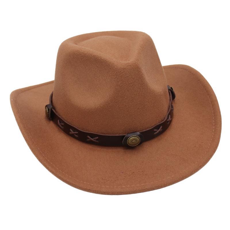 Metal Belt Top Hat Cowboy Hat Street Shot Jazz Hat Ancient Felt Hat Performance Antique Sun Hat Dance