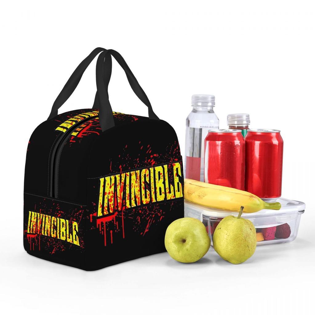 Invincible Hero Anime Cartoon Logo Product Insulated Lunch Bags For School Food Storage Bag Portable Thermal Cooler Lunch Boxes