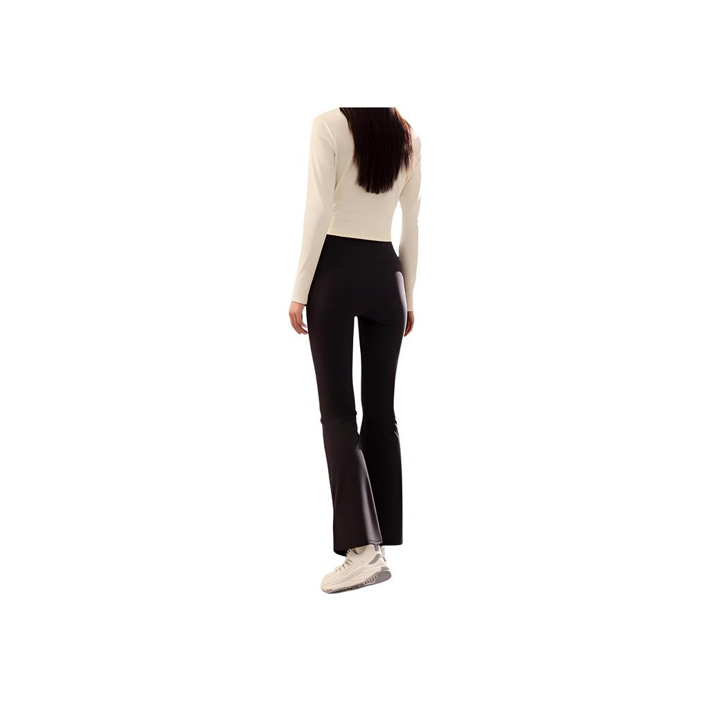 Anta Training Series Solid Color Fleece High Waist Casual Pants Women bottoms Black 962447302-2