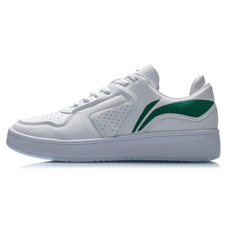 Li Ning Synthetic Leather Slip Resistant, Abrasion Resistant, Lightweight Low top Skateboard Shoes Men's White AGCQ251-1