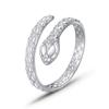 Gold-Plated Snake Shape Adjustable Stainless Steel Ring for Men and Women - Hip Hop Style Accessory