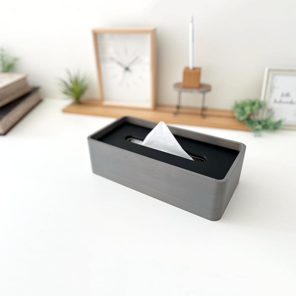 KATOMOKU Taschentuchbox 2 km-122 Paulowniaholz (Weiß schwarz)