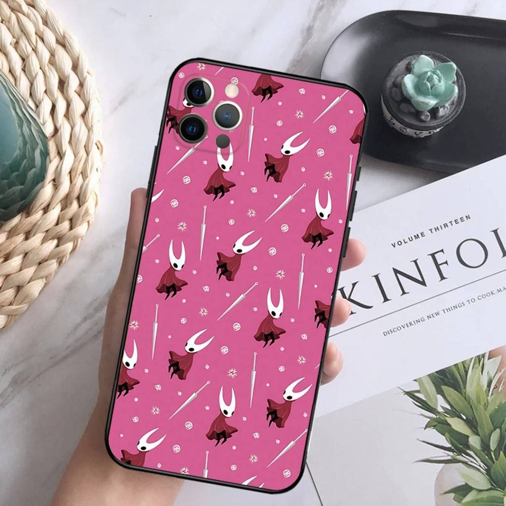 Custodia per Telefono H-Hollow Knight Silksong Per iPhone 17,16,15,14,13,12,Pro,Max,Plus,E,SE4,Air,Mini Scatola Morbida Nera