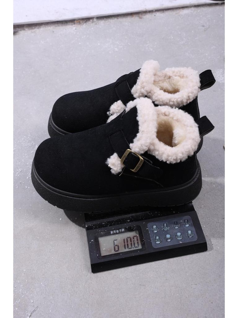 Birkenstock Damen 2025 Fleece-gefütterte Winter-Loafer mit dicker Sohle: Warme, pelzige, lässige Schneestiefel