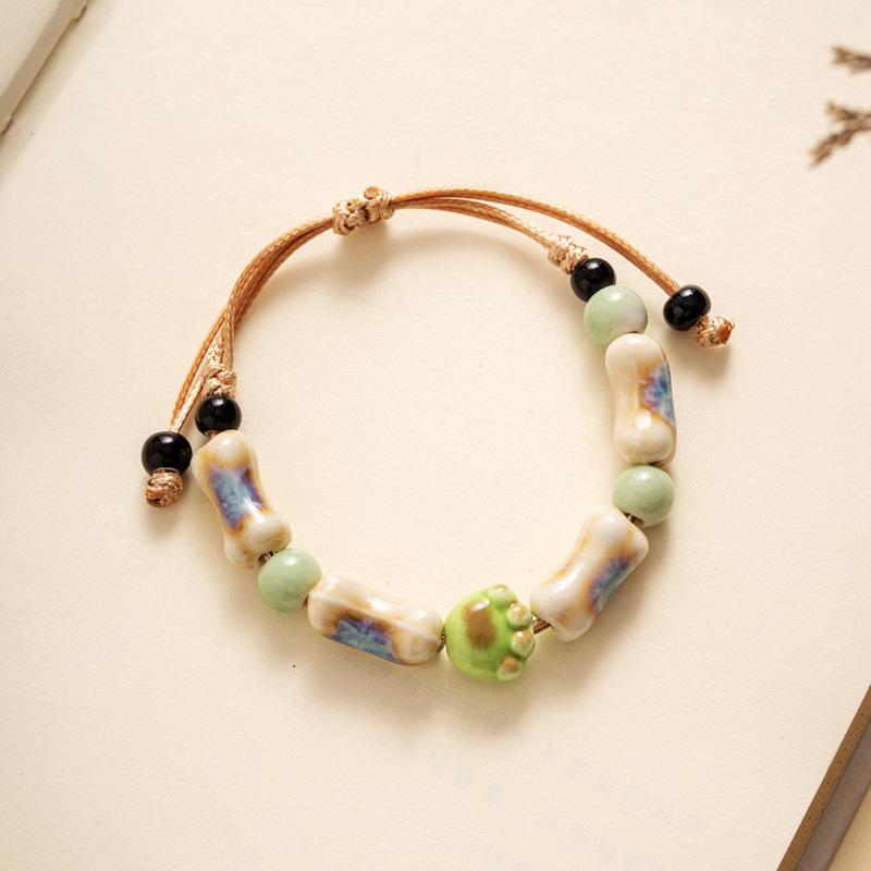 Ceramic Bracelet Jewelry Fashion Flower Glaze Bead Bracelet Multicolor Casual Bohemian Bracelet
