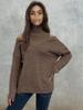 2024 Fall/Winter Women's Off-the-Shoulder Turtleneck Sweater: Sexy European-American Style, Loose-Fit Pullover Tops