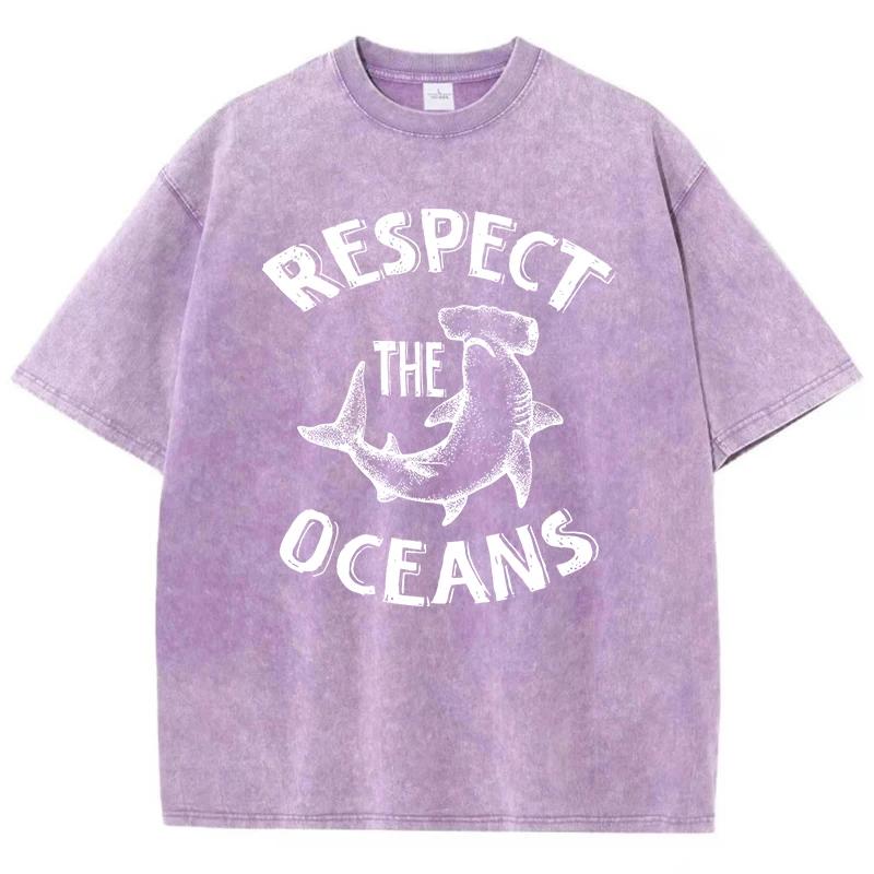 Respect The Coeans Printed Men'S Tshirt Lovely Loose Fitting T-Shirt Outdoor Retro T-Shirts Holiday Outdoor Short Sleeved