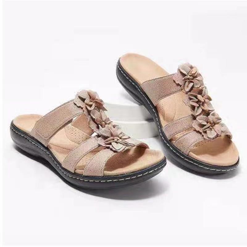 

Summer new large-size slippers women s thick-bottomed rivets rhinestone hollowed-out open-toe women s cool slippers 43 абрикосовый