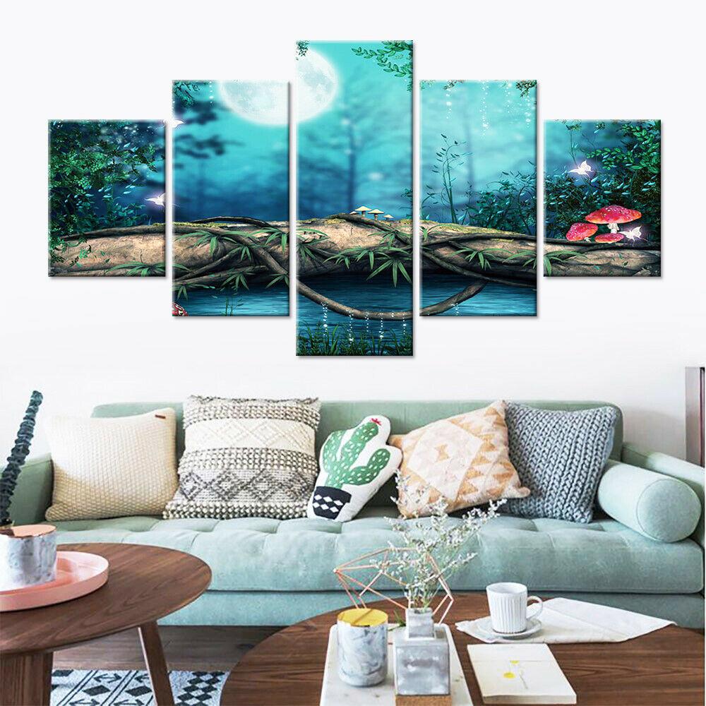 Modern In Forests Picture Poster 5 Pcs Modern Home Wall Decor Canvas Picture Art HD Print Painting On Canvas for Living Room