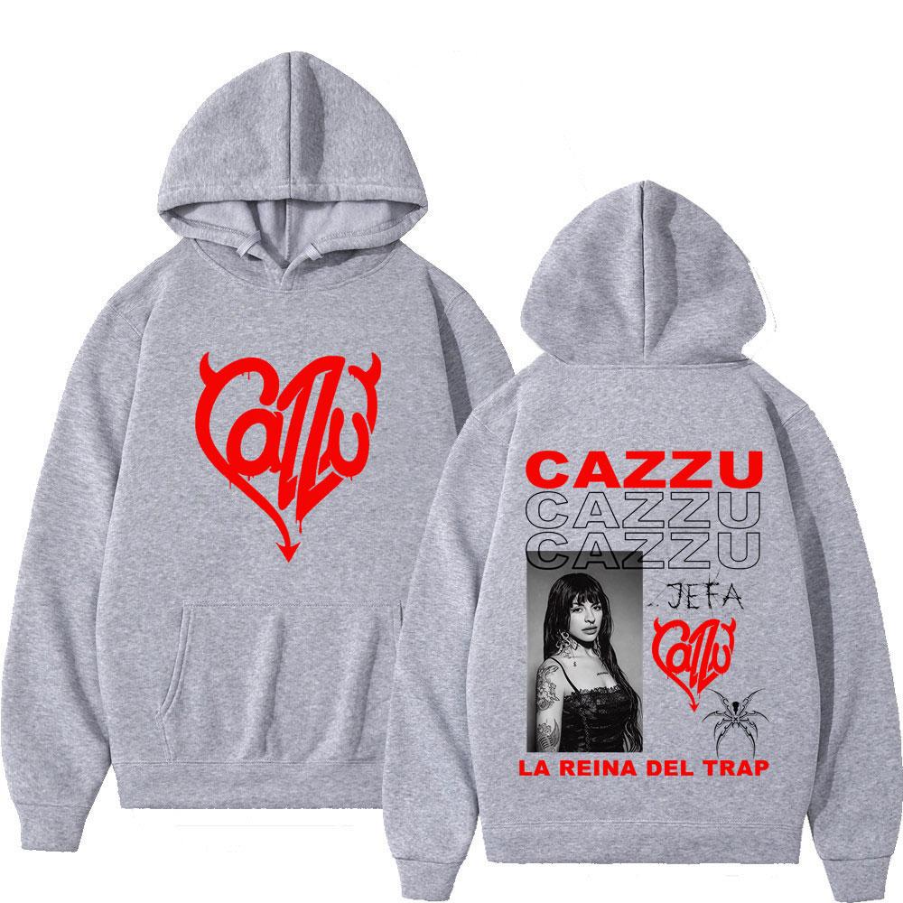 Singer Cazzu 2025 New Album Double-sided Print Hoodie Men Women Fashion Long-sleeved Casual Pullover Streetwear Trend Sportswear