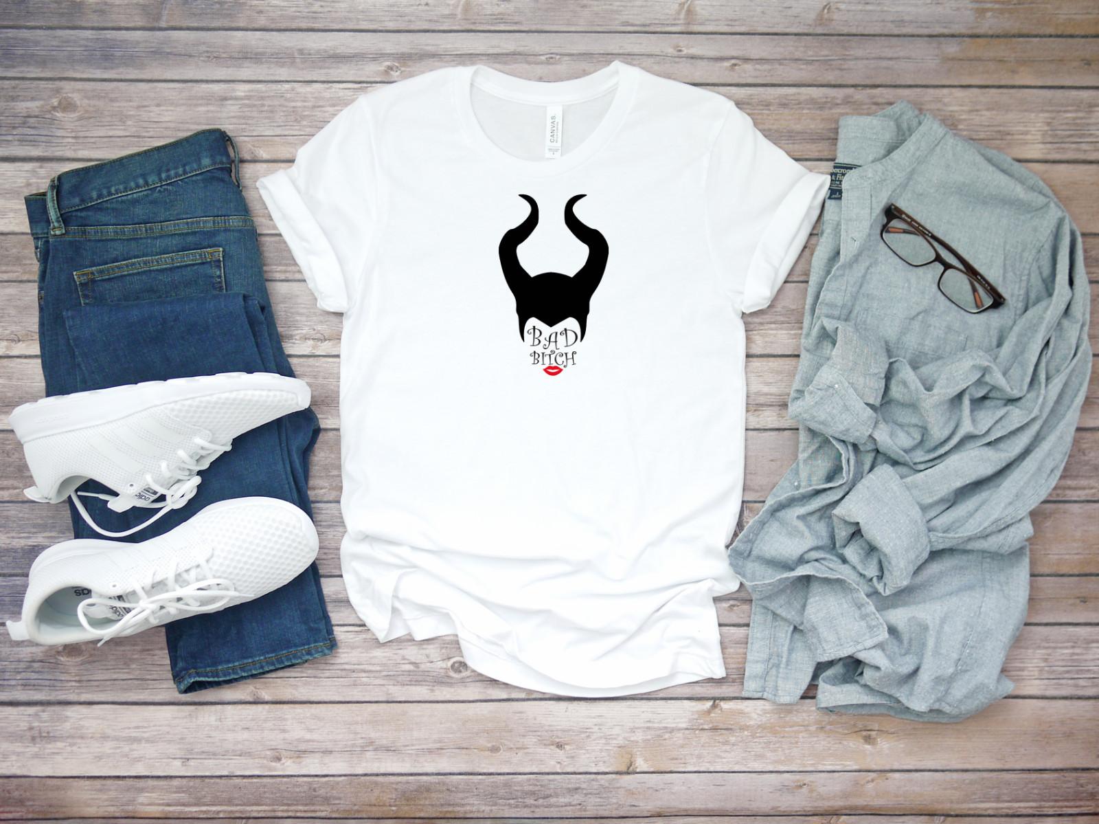 Maleficent Silhouette Short Sleeve White Men T-shirt F151 XXL