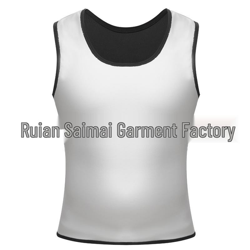 Men's Silver-Coated Sweat-Inducing Fitness Vest for Abdomen and Waist Shaping