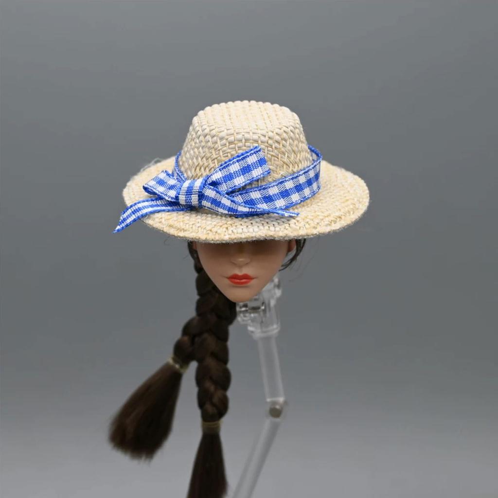 Set of 2 Mini Doll Straw Hats with Bows, Mini Straw Hats for Dolls, Handwoven Crafts, Accessories, DIY Crafts, Decorative Toys, Small Decorative Hats