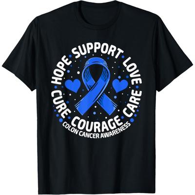 Darmkrebs Familienunterstützung Blaues Darmkrebs-Bewusstseins-T-Shirt