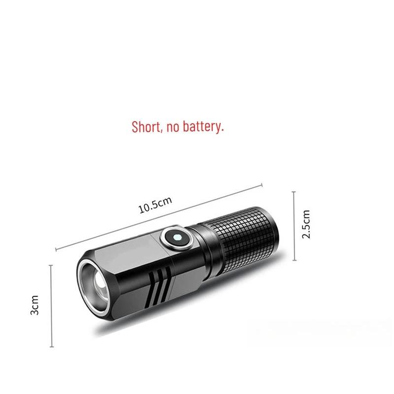 Mini Lanternă LED Super Luminoasă Reîncărcabilă prin USB Tip-C Zoom Lanternă de Pescuit Puternică 3 Moduri de Iluminare Lampă de Camping