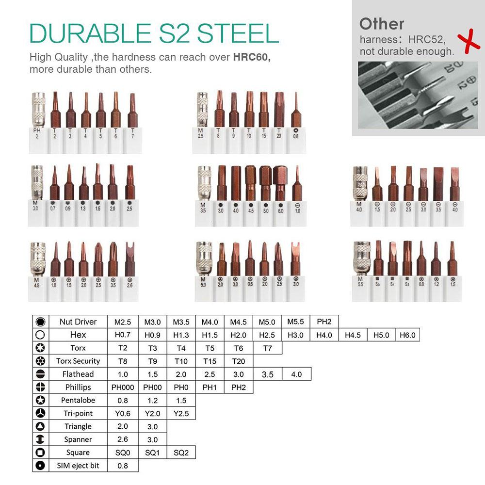 Magnetic Driver Kit Professional Electronics Repair Tool Kit S2 Steel 60 In 1 Precision Screwdriver Kit For IPhone Tablet