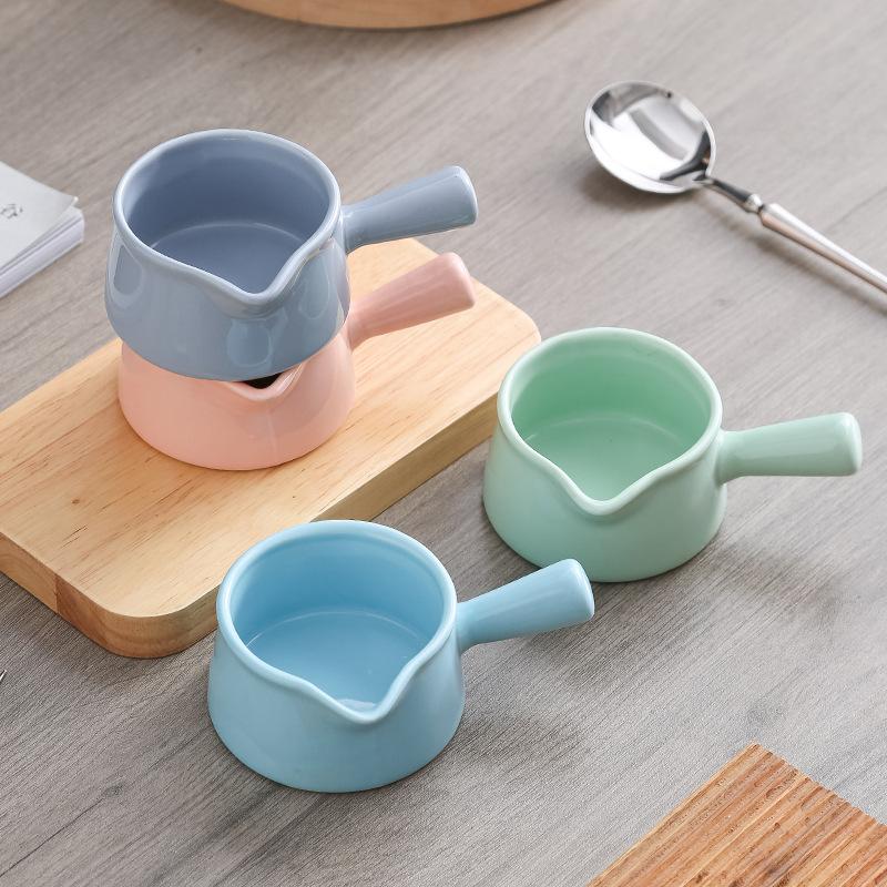 Westliches Keramik-Saftkübel mit Griff Mini Kleine Milchkanne Kaffeegeschirr Sahnetasse Haushalt Gewürz-Saucen-Drizzle-Schale
