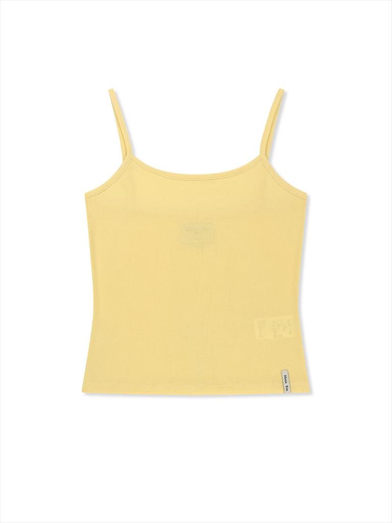 [Matinkim] 3/4 Sleeve Top & Tank Layered Set in Yellow