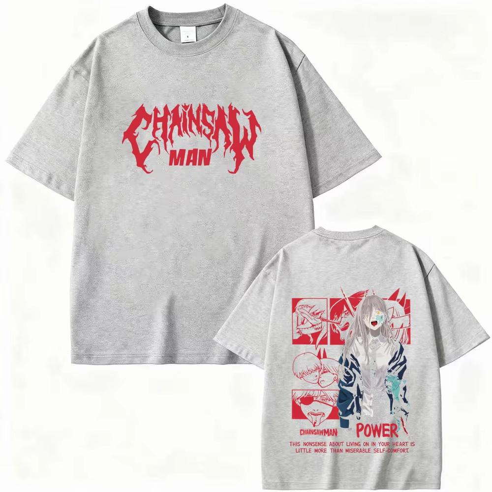 Anime Chainsaw Unisex Tshirt Fans Gift Power Graphic T Shirts Unisex Women Unisexga Vintage Streetwear Male Fashion Streetwear