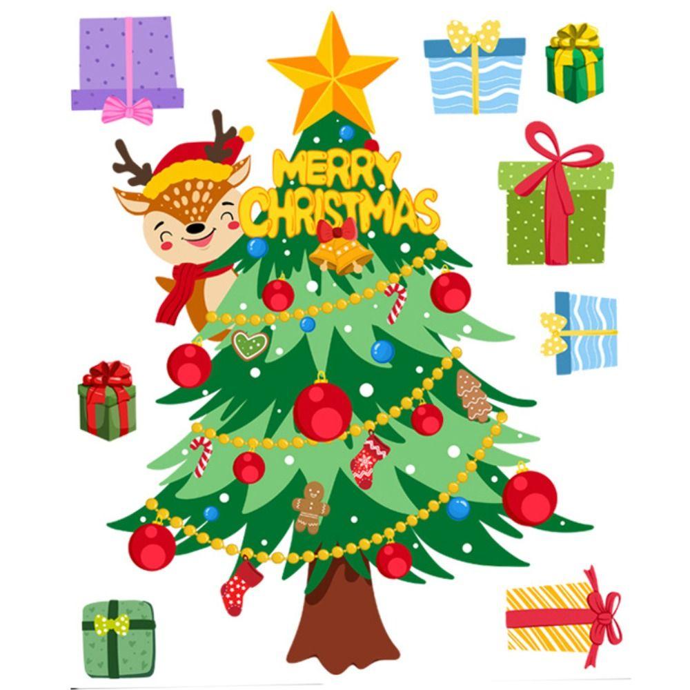 

Xmas Tree Xmas Toilet Stickers Removable Snowman Decoration Mural Christmas Tree Sticker Toilet 1