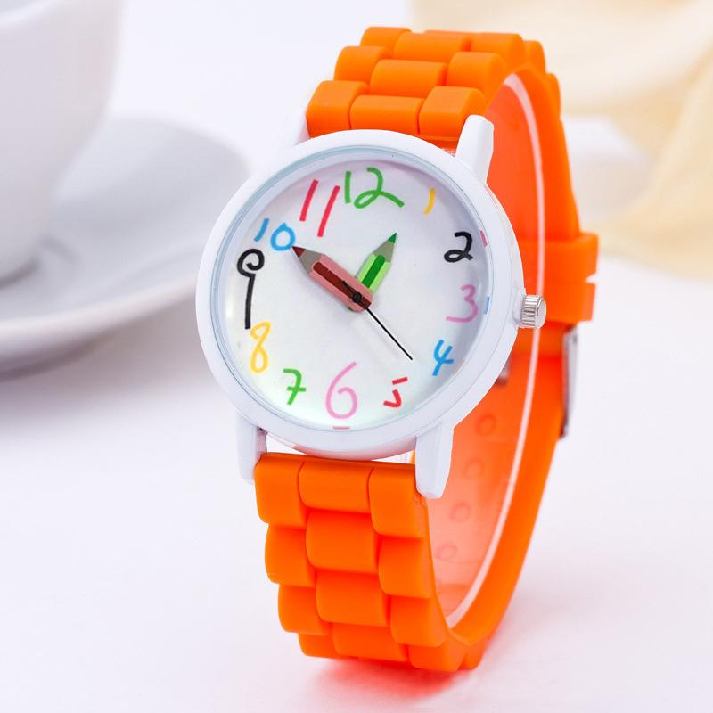 New children's watch creative children's pencil shape pointer simple digital silicone children's gift watch
