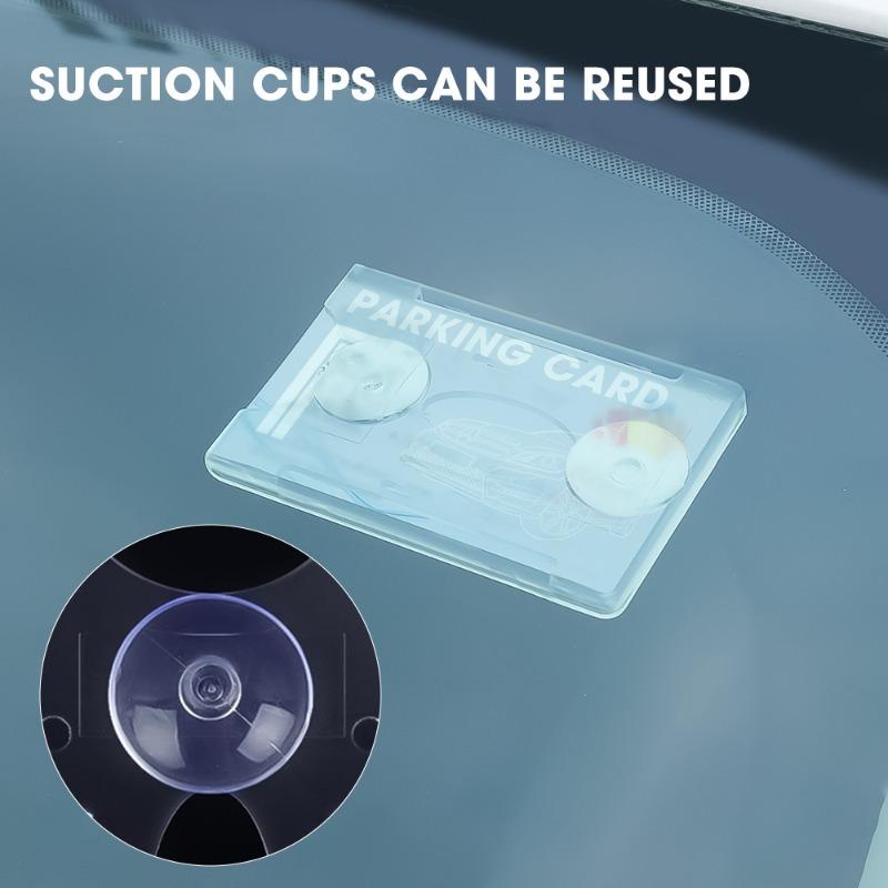 1-10pcs Car Windshield Parking ID Transparent Protective Card Holder Auto Cards Holders Tickets Suction Cup Clip Fastener Clips